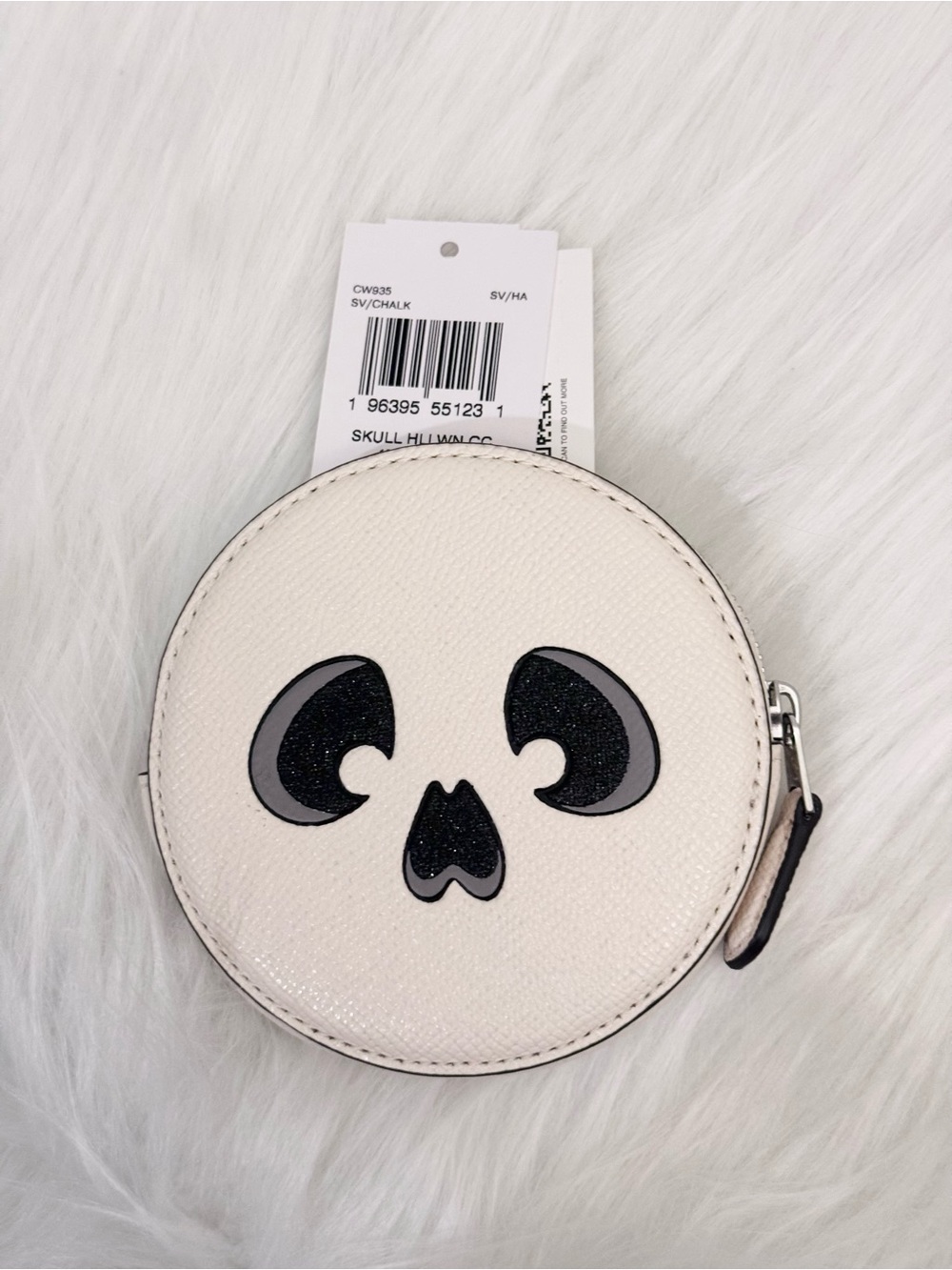 COACH HALLOWEEN SKULL COIN CASE/PURSE WALLET CW935 NWT CHALK - Picture 2 of 7